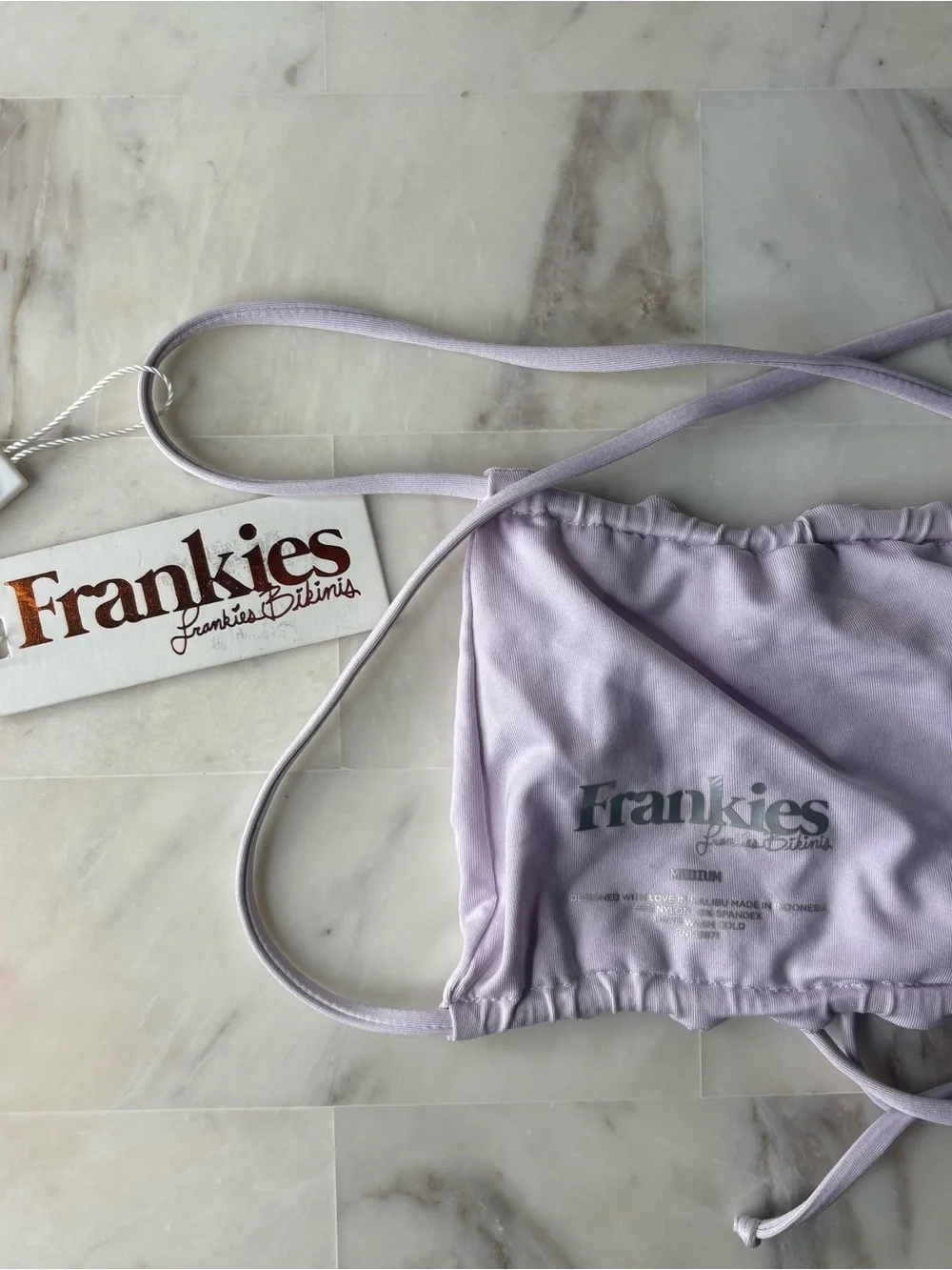 Frankies Bikinis dreamy bandeau bikini top lilac purple